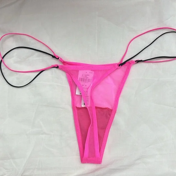 PINK Victoria's Secret Pink Mesh Strappy Thong - Picture 3 of 4